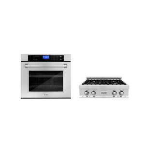 ZLINE - Kitchen Package with 30" Stainless Steel Rangetop and 30" Single Wall Oven (2KP-RTAWS30)