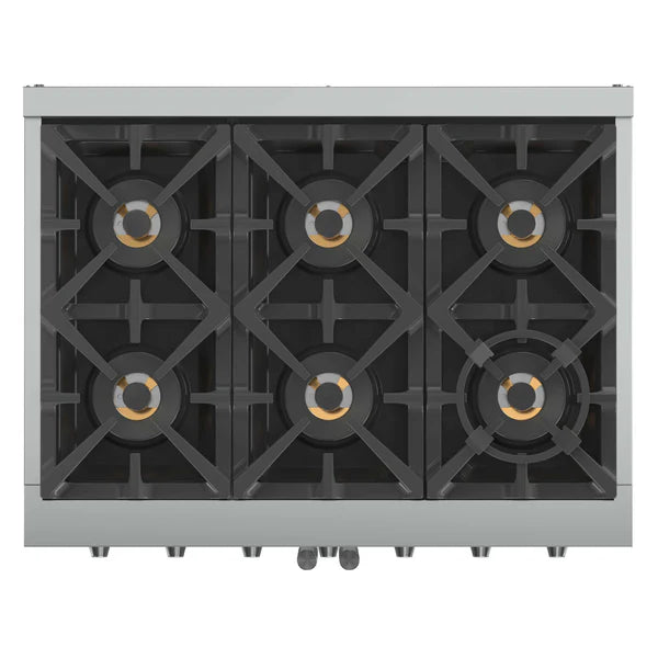 FORNO - Capriasca 36-Inch Freestanding French Door Gas Range, 6 Burners, Convection Oven, Energy Efficient