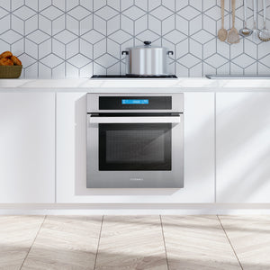 Cosmo 24 in. 2.5 cu. ft. Single Electric Wall Oven w/8 Functions and True European Convection in Stainless Steel