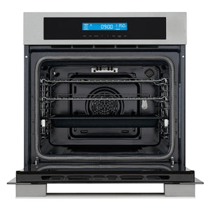 Cosmo 24 in. 2.5 cu. ft. Single Electric Wall Oven w/8 Functions and True European Convection in Stainless Steel
