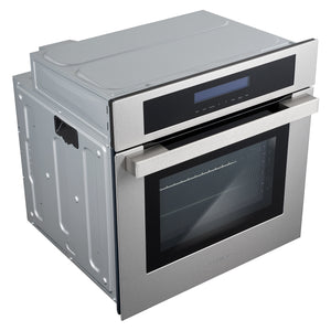 Cosmo 24 in. 2.5 cu. ft. Single Electric Wall Oven w/8 Functions and True European Convection in Stainless Steel