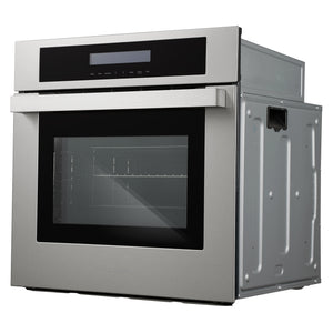 Cosmo 24 in. 2.5 cu. ft. Single Electric Wall Oven w/8 Functions and True European Convection in Stainless Steel