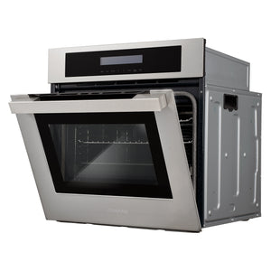Cosmo 24 in. 2.5 cu. ft. Single Electric Wall Oven w/8 Functions and True European Convection in Stainless Steel