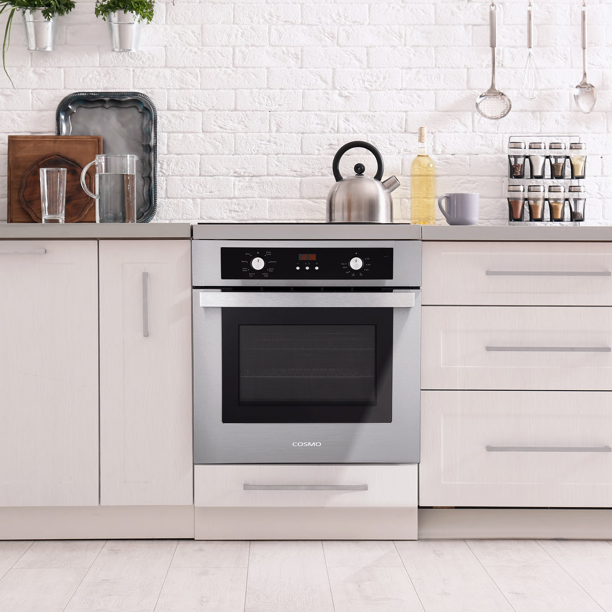 Cosmo 24 in. Electric Built-In Wall Oven with 2.5 cu. ft. Capacity, 8 Functions &amp; Turbo True European Convection