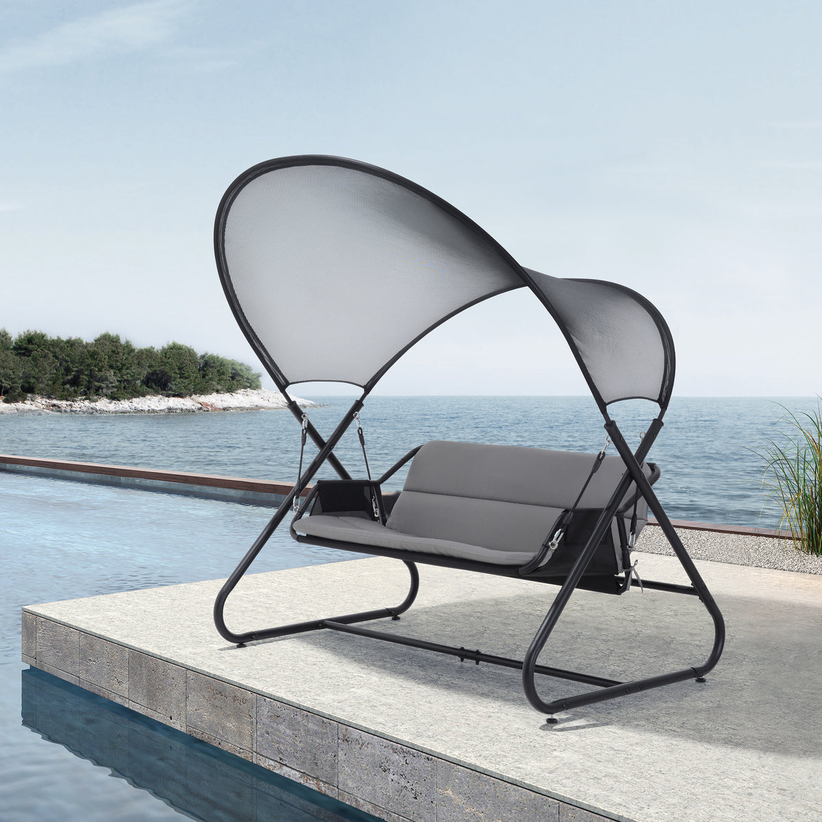 Deko Living - Outdoor Patio Swing Chair with Canopy