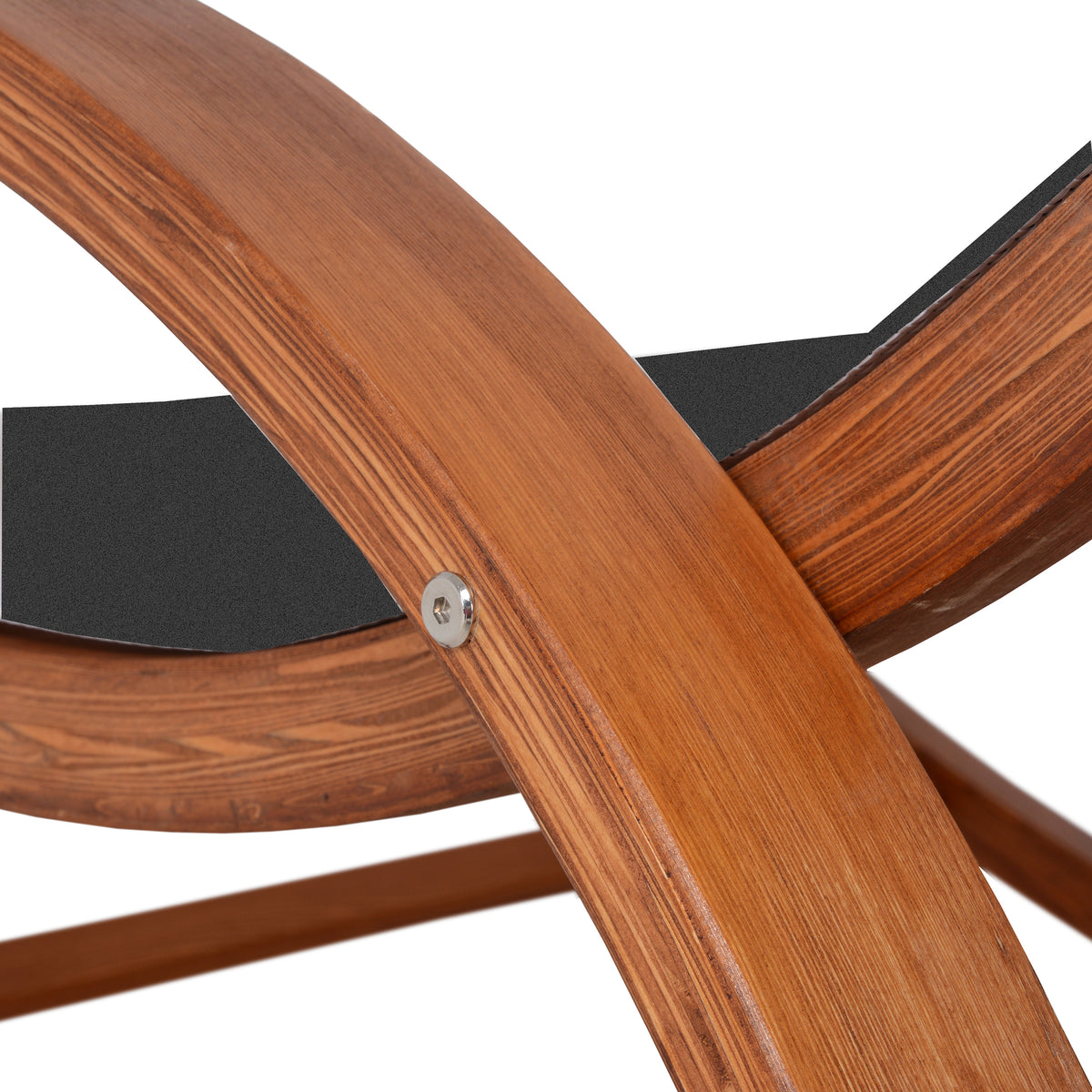 Deko Living - Outdoor Cedar Wood Patio Lounge Daybed with Black Textilene Fabric &amp; Canopy