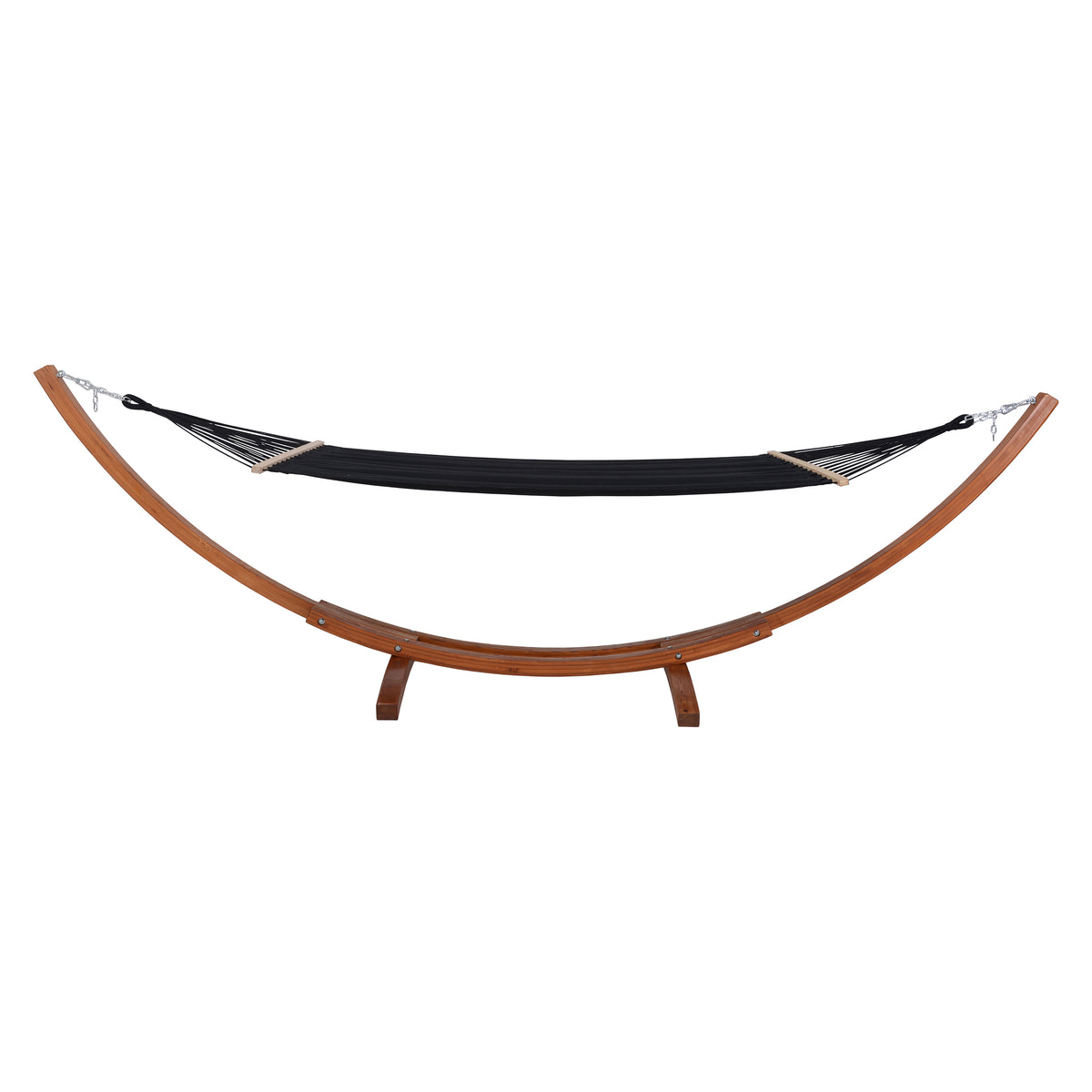 Deko Living - Outdoor Cedar Wood Hammock with Black Textilene Fabric