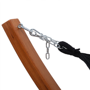 Deko Living - Outdoor Cedar Wood Hammock with Black Textilene Fabric