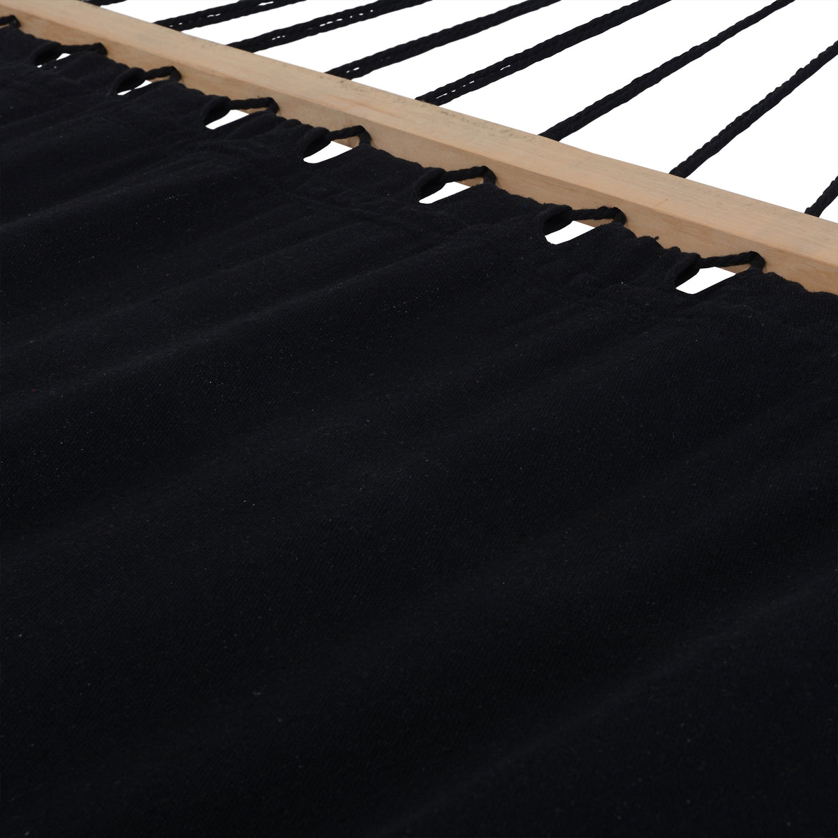Deko Living - Outdoor Cedar Wood Hammock with Black Textilene Fabric