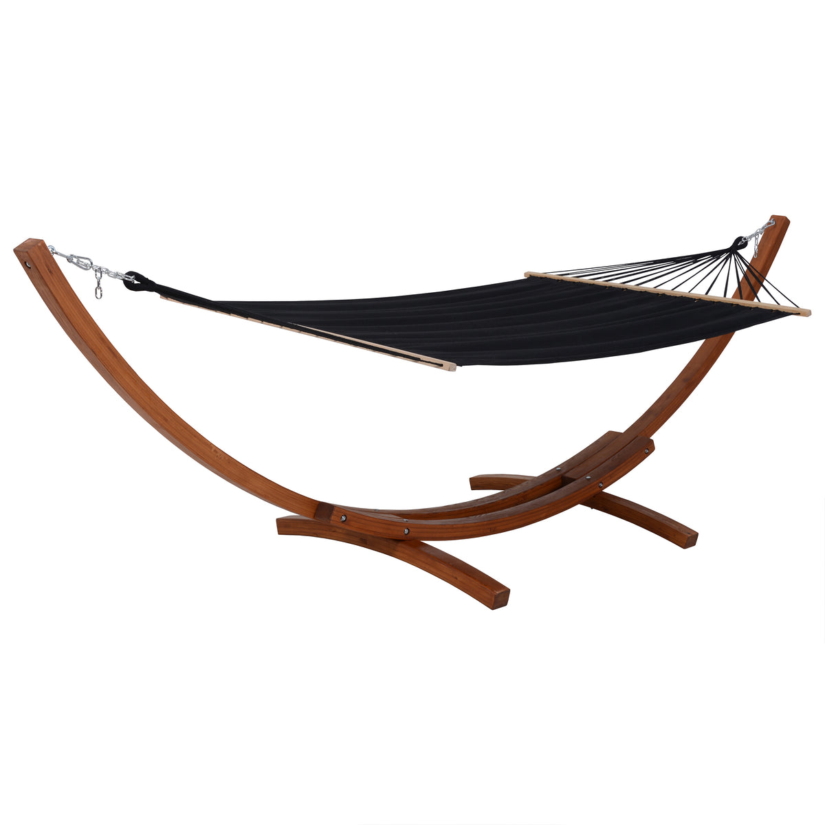 Deko Living - Outdoor Cedar Wood Hammock with Black Textilene Fabric