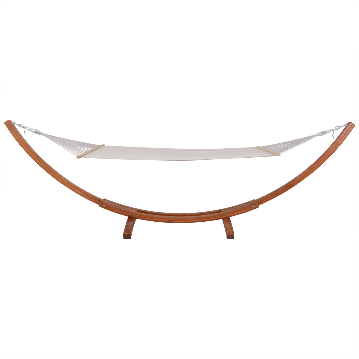 Deko Living - Outdoor Cedar Wood Hammock with White Textilene Fabric
