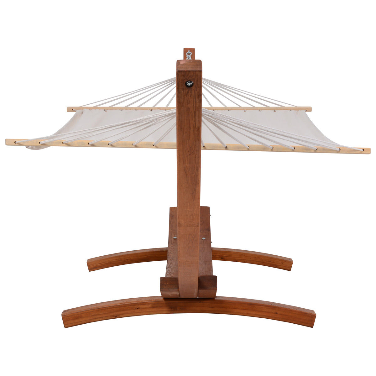 Deko Living - Outdoor Cedar Wood Hammock with White Textilene Fabric