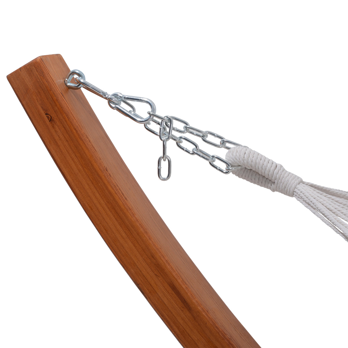 Deko Living - Outdoor Cedar Wood Hammock with White Textilene Fabric