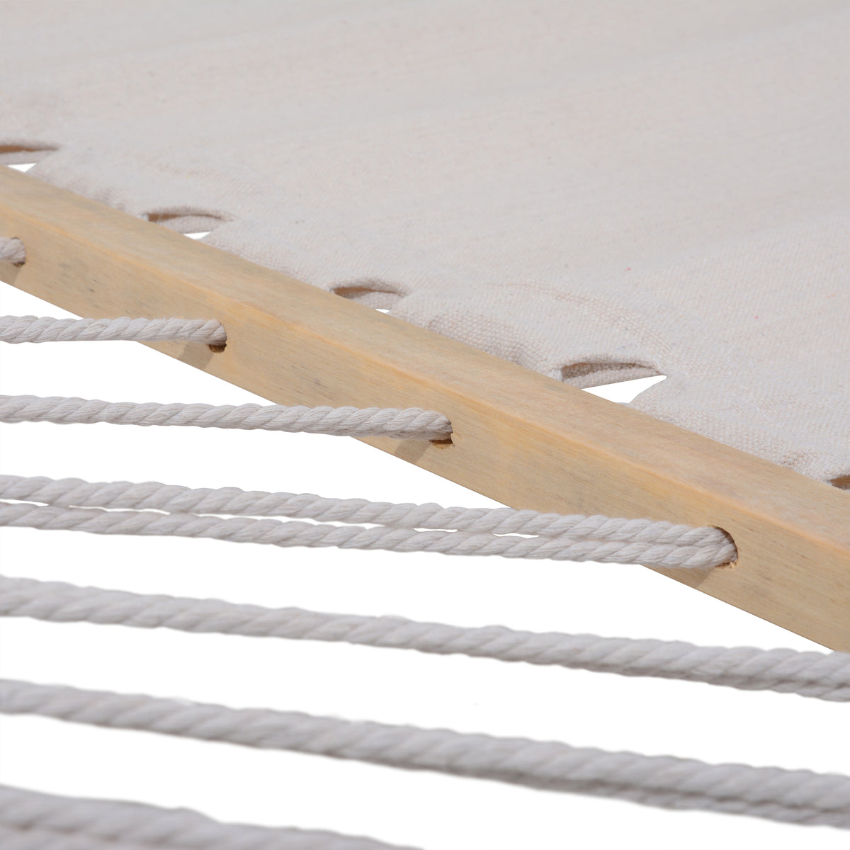 Deko Living - Outdoor Cedar Wood Hammock with White Textilene Fabric