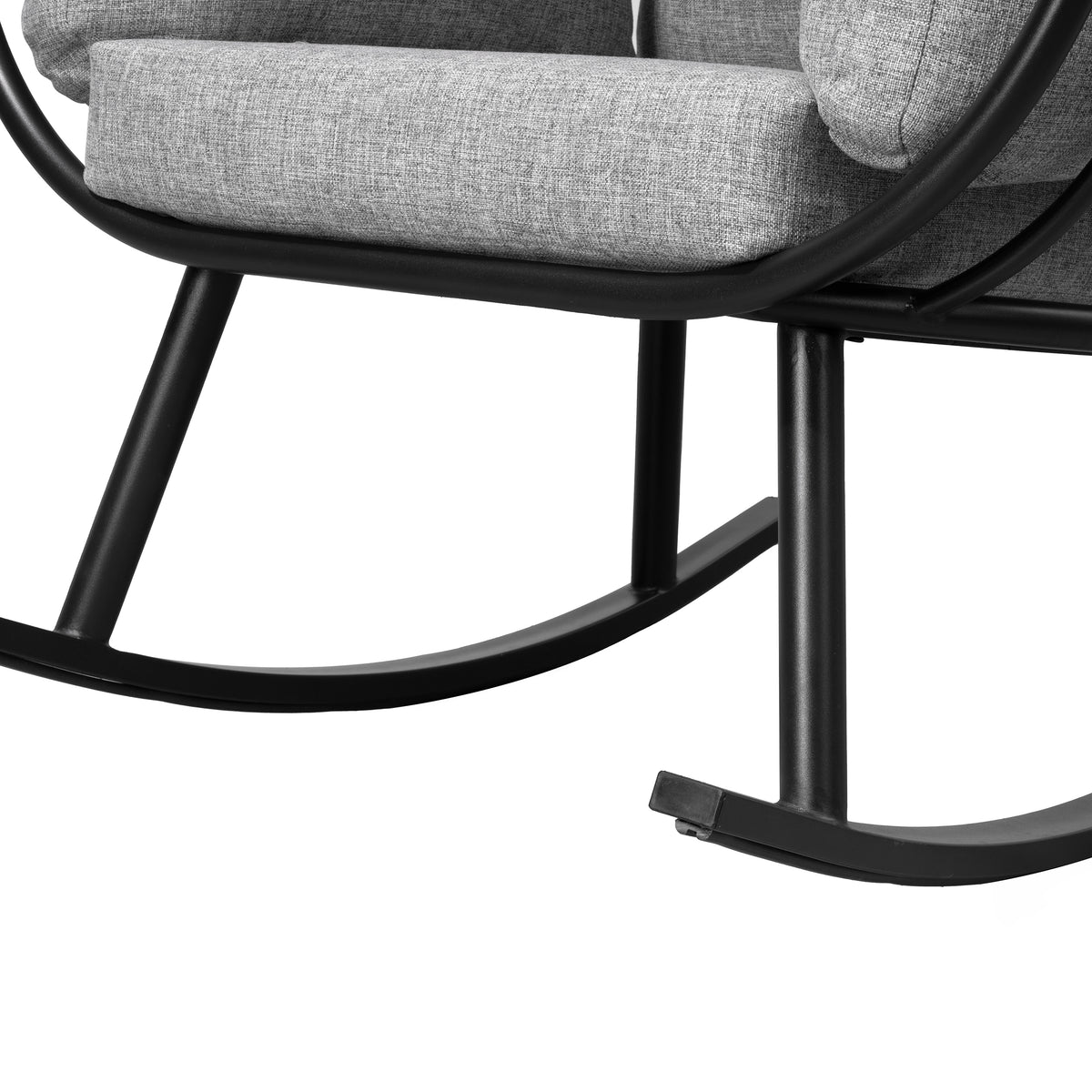 Deko Living - Outdoor Rocking Patio Egg Chair with Gray Upholstery