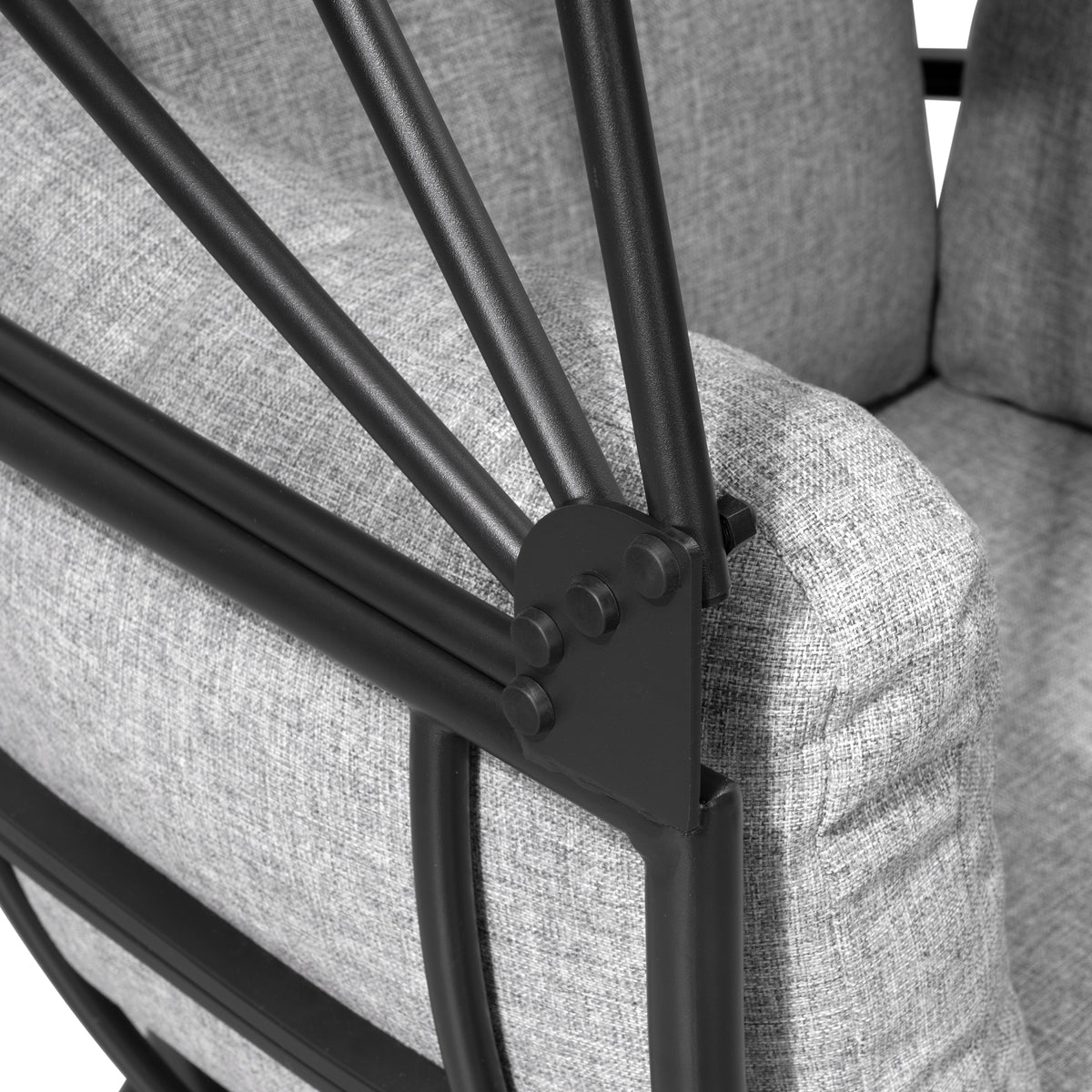 Deko Living - Outdoor Rocking Patio Egg Chair with Gray Upholstery