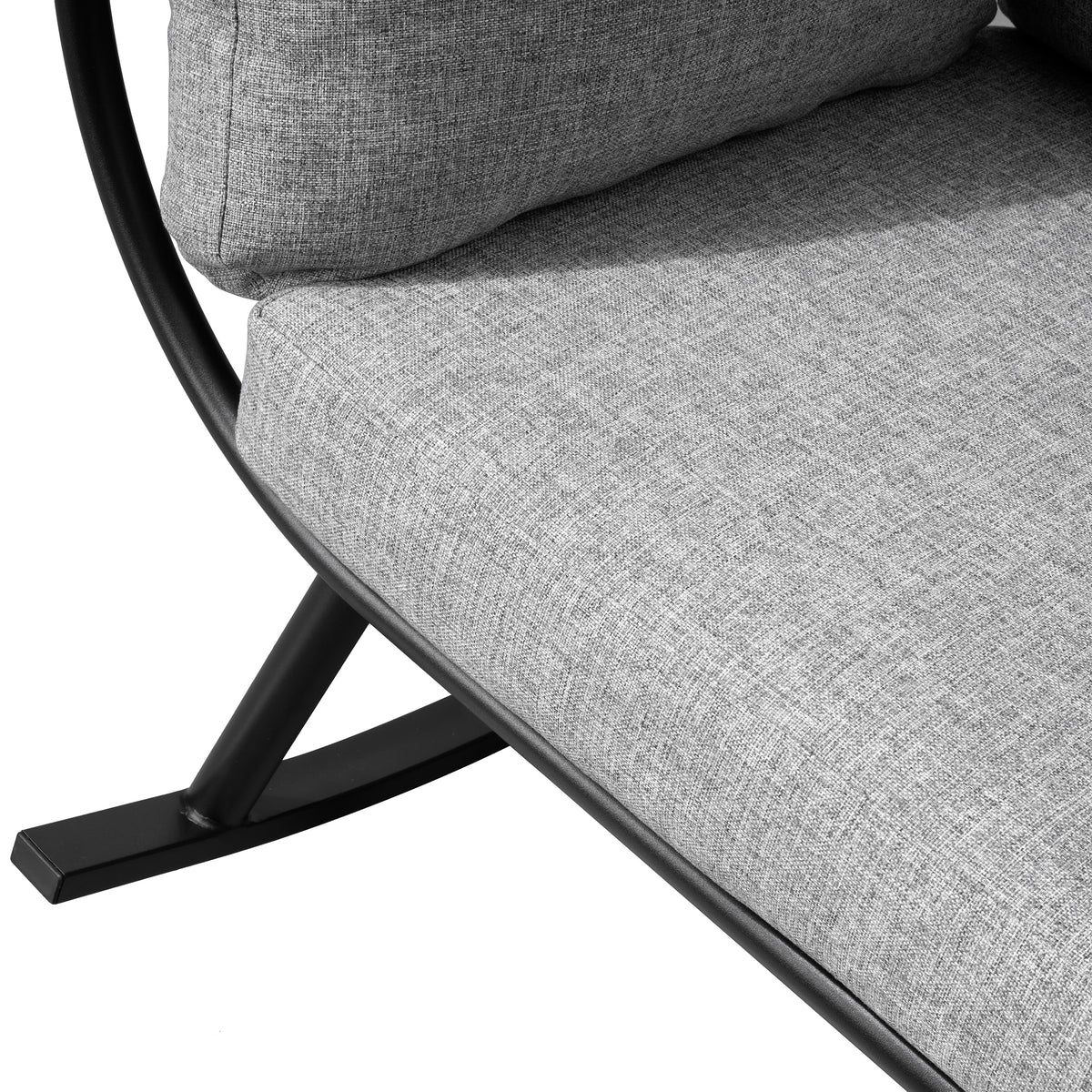 Deko Living - Outdoor Rocking Patio Egg Chair with Gray Upholstery