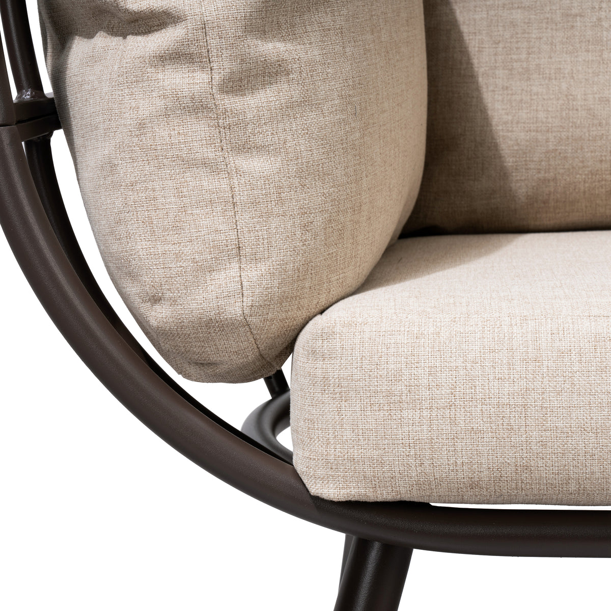 Deko Living - Outdoor Rocking Patio Egg Chair with Beige Upholstery