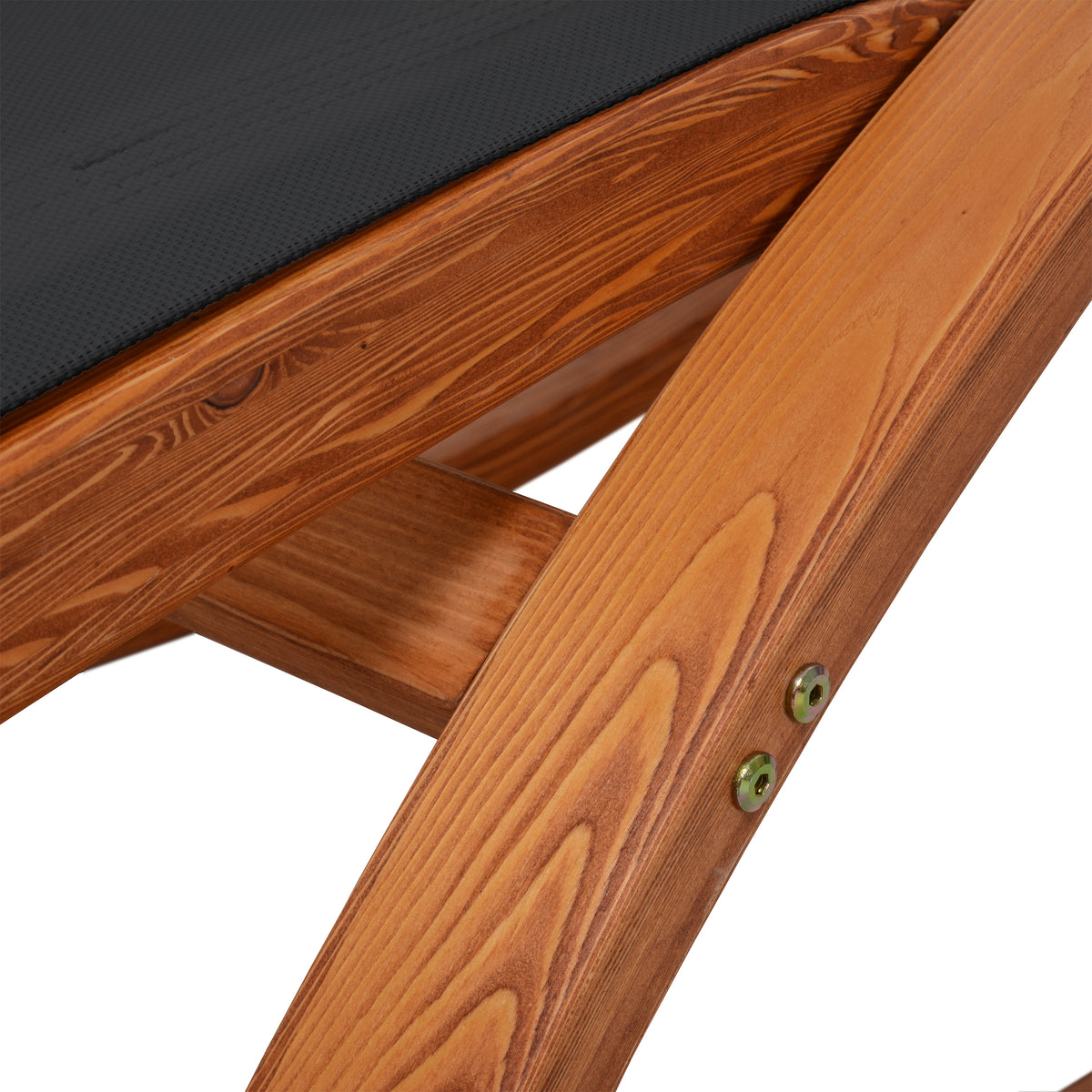 Deko Living - Outdoor Cedar Wood Patio Lounge Chair with Black Textilene Fabric