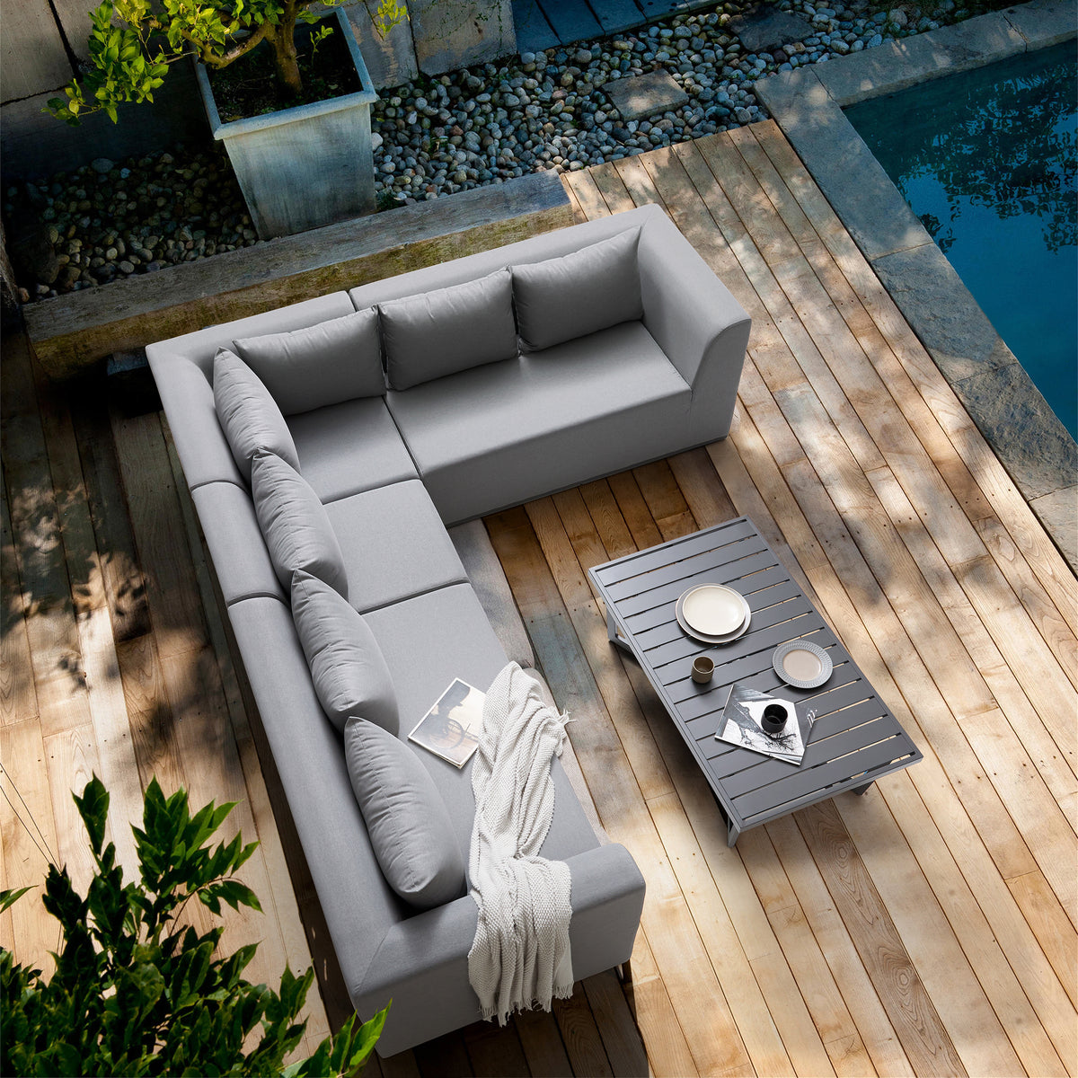 Deko Living - Ficarazzi Outdoor Patio Sofa Set &amp; Coffee Table