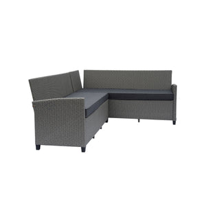 Deko Living - Outdoor Wicker Patio Sectional Sofa & Ottoman Set with Table