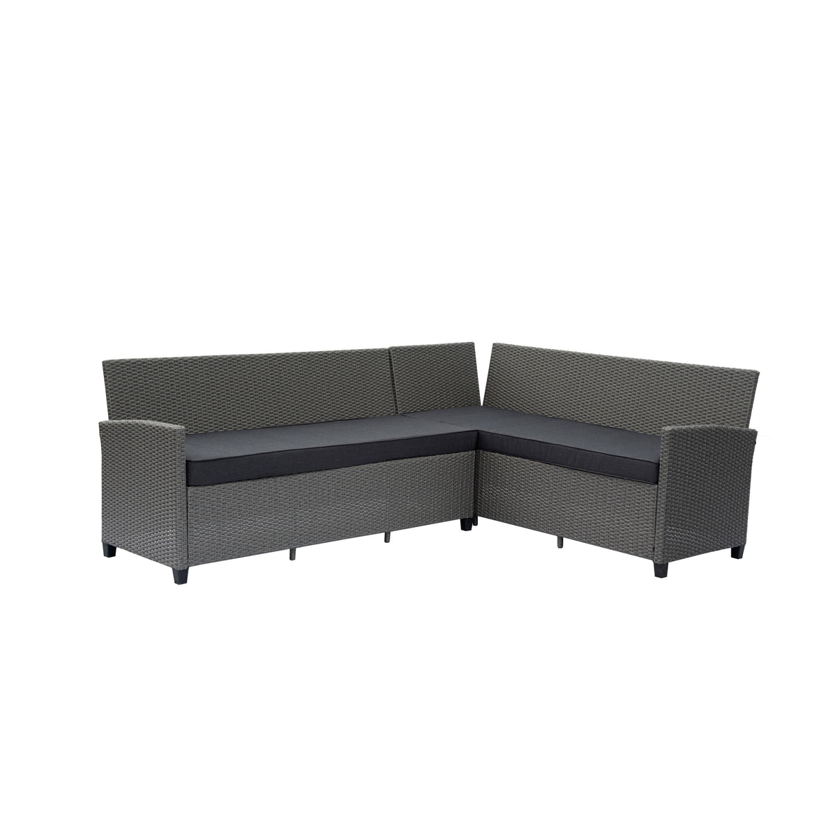 Deko Living - Outdoor Wicker Patio Sectional Sofa &amp; Ottoman Set with Table