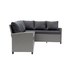 Deko Living - Outdoor Wicker Patio Sectional Sofa & Ottoman Set with Table