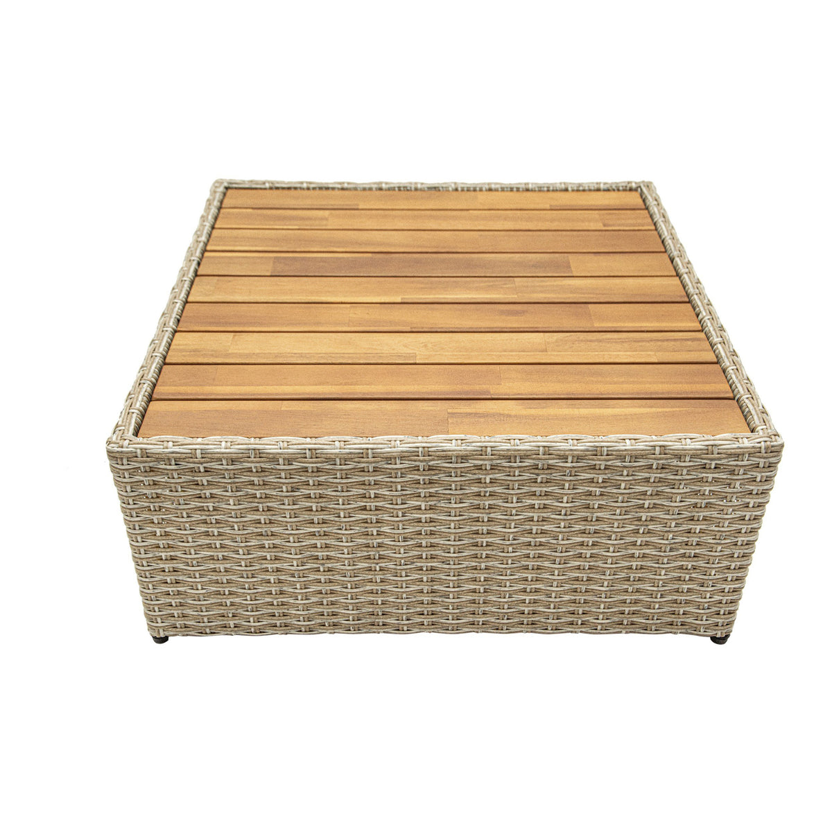 Deko Living - Outdoor Wicker Patio Sofa with Canopy &amp; Ottoman Set