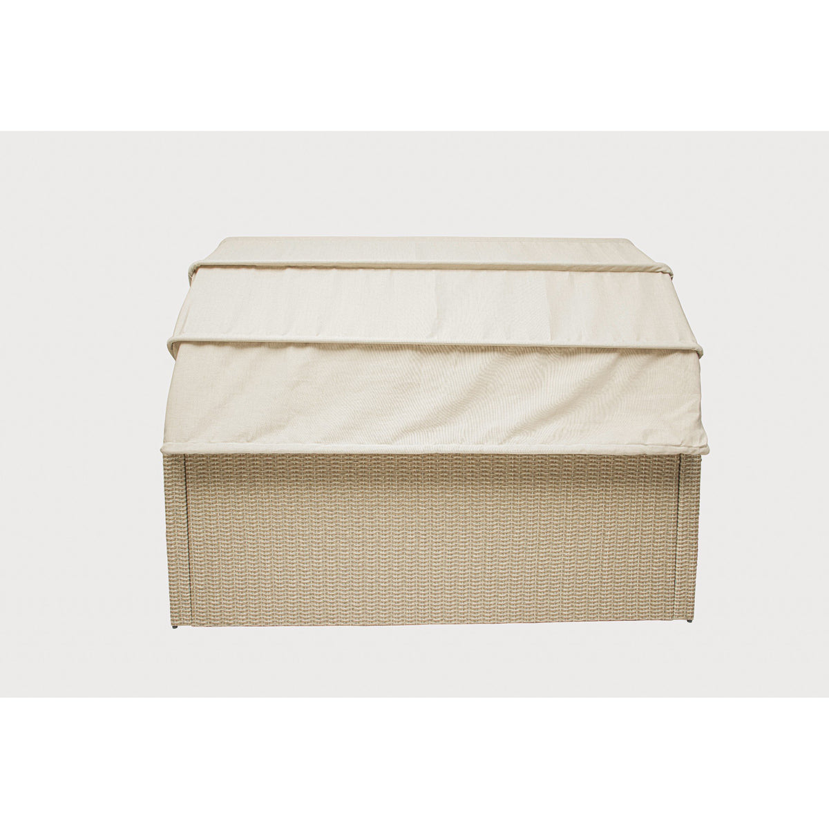 Deko Living - Outdoor Wicker Patio Sofa with Canopy &amp; Ottoman Set