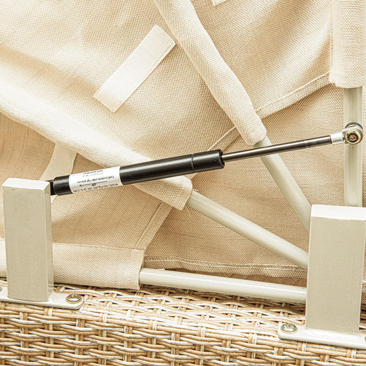 Deko Living - Outdoor Wicker Patio Sofa with Canopy &amp; Ottoman Set