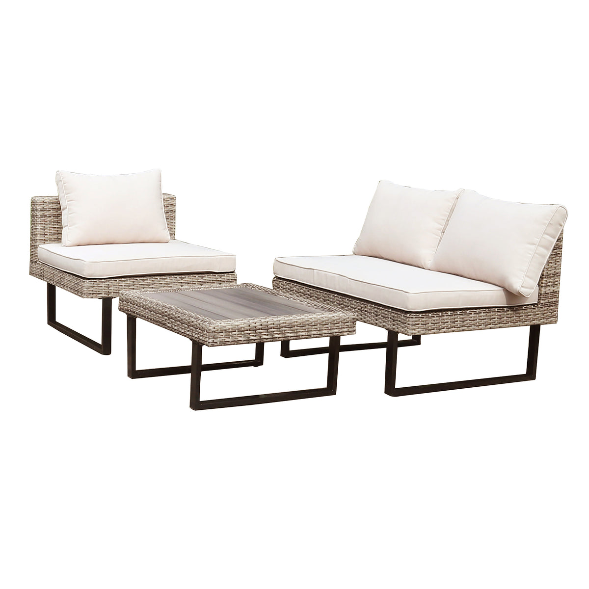 Deko Living - Outdoor Corner Patio Sectional &amp; Tables