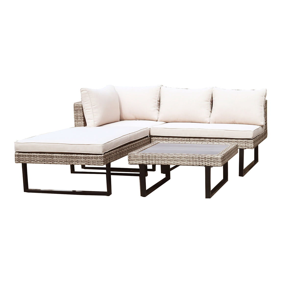 Deko Living - Outdoor Corner Patio Sectional &amp; Tables