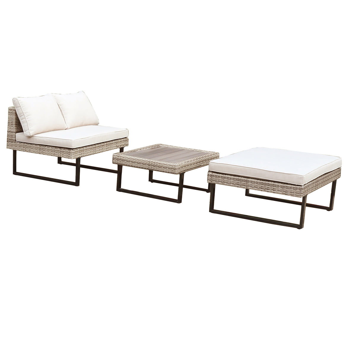 Deko Living - Outdoor Corner Patio Sectional &amp; Tables
