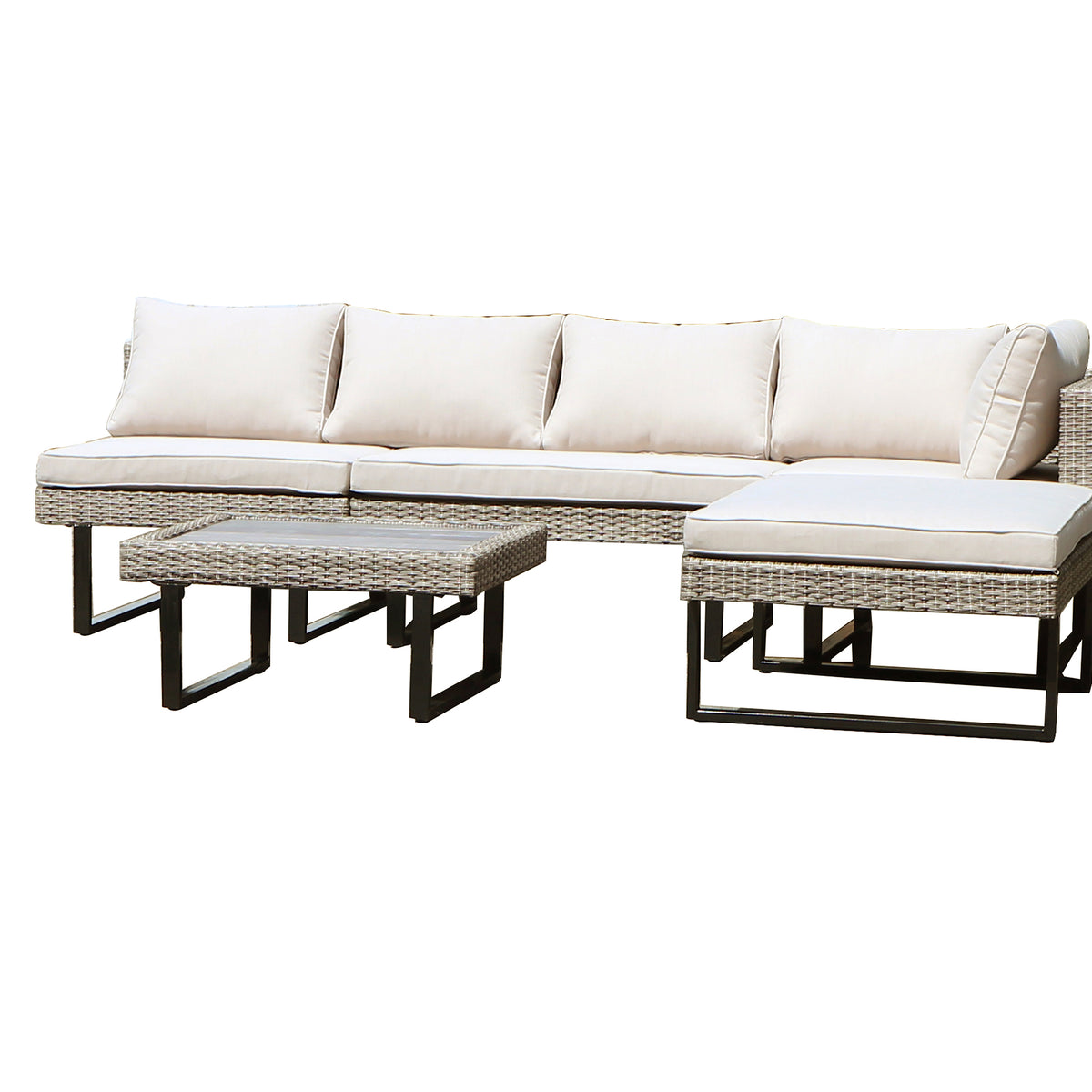 Deko Living - Outdoor Corner Patio Sectional &amp; Tables