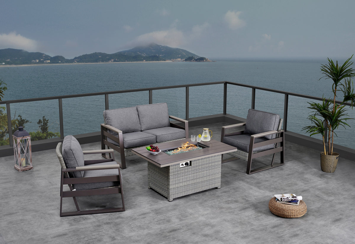 Deko Living - Tricarico Outdoor Patio Set &amp; Firepit