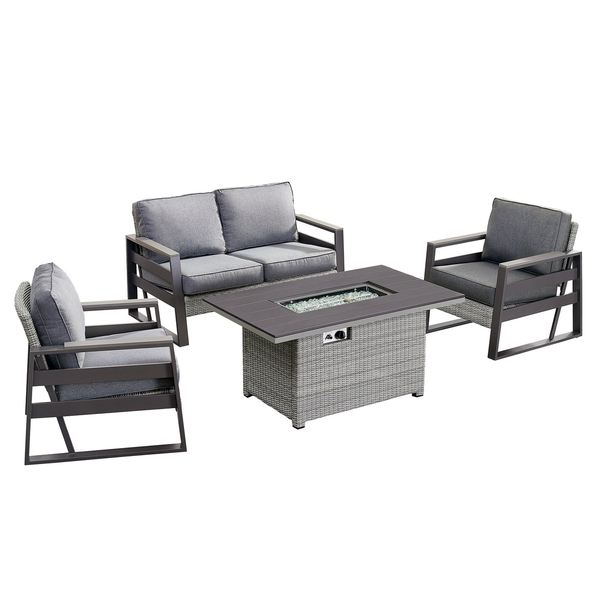 Deko Living - Tricarico Outdoor Patio Set &amp; Firepit