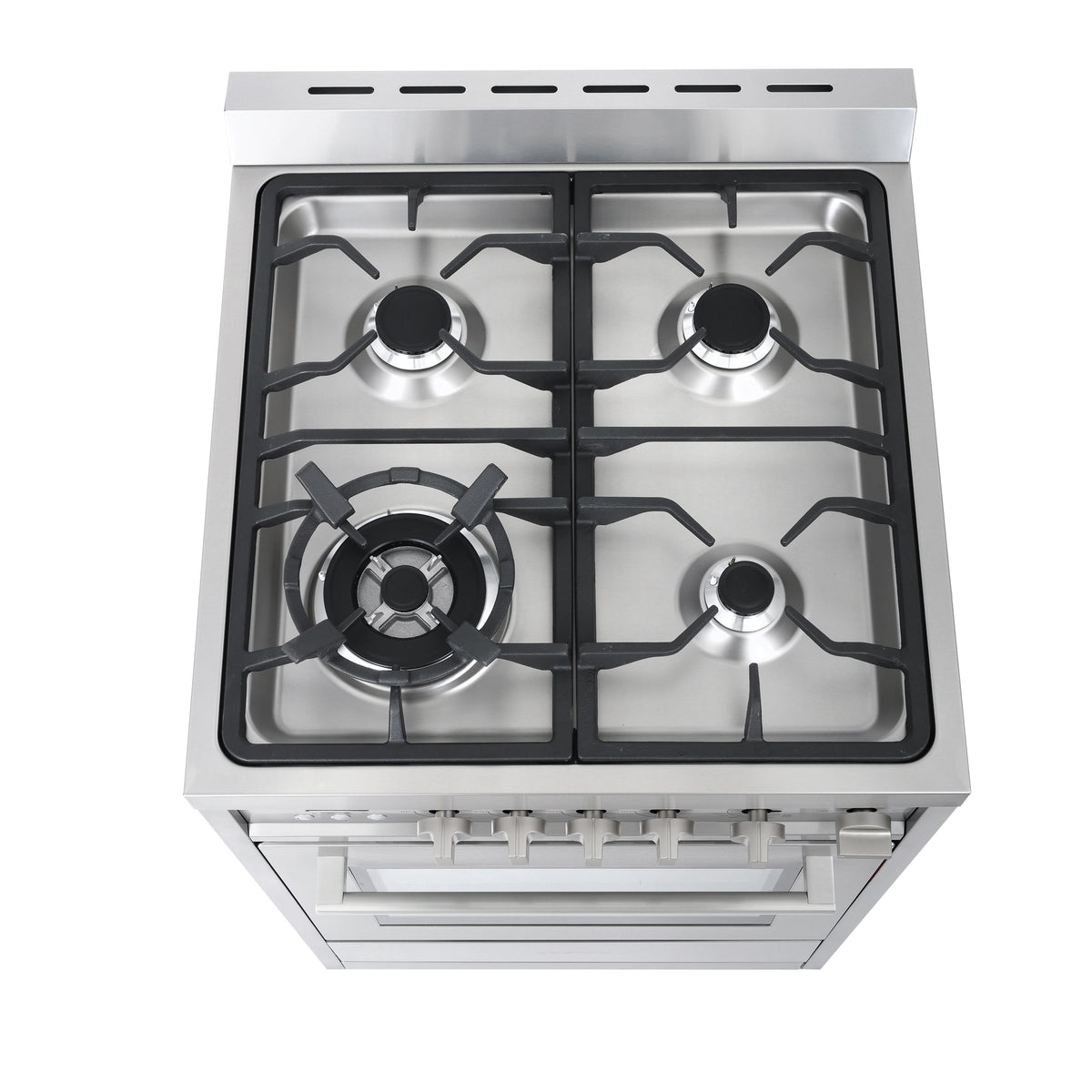 Cosmo 24 in. 2.73 cu. ft. Single Oven Gas Range with 4 Burner Cooktop and Heavy Duty Cast Iron Grates in Stainless Steel