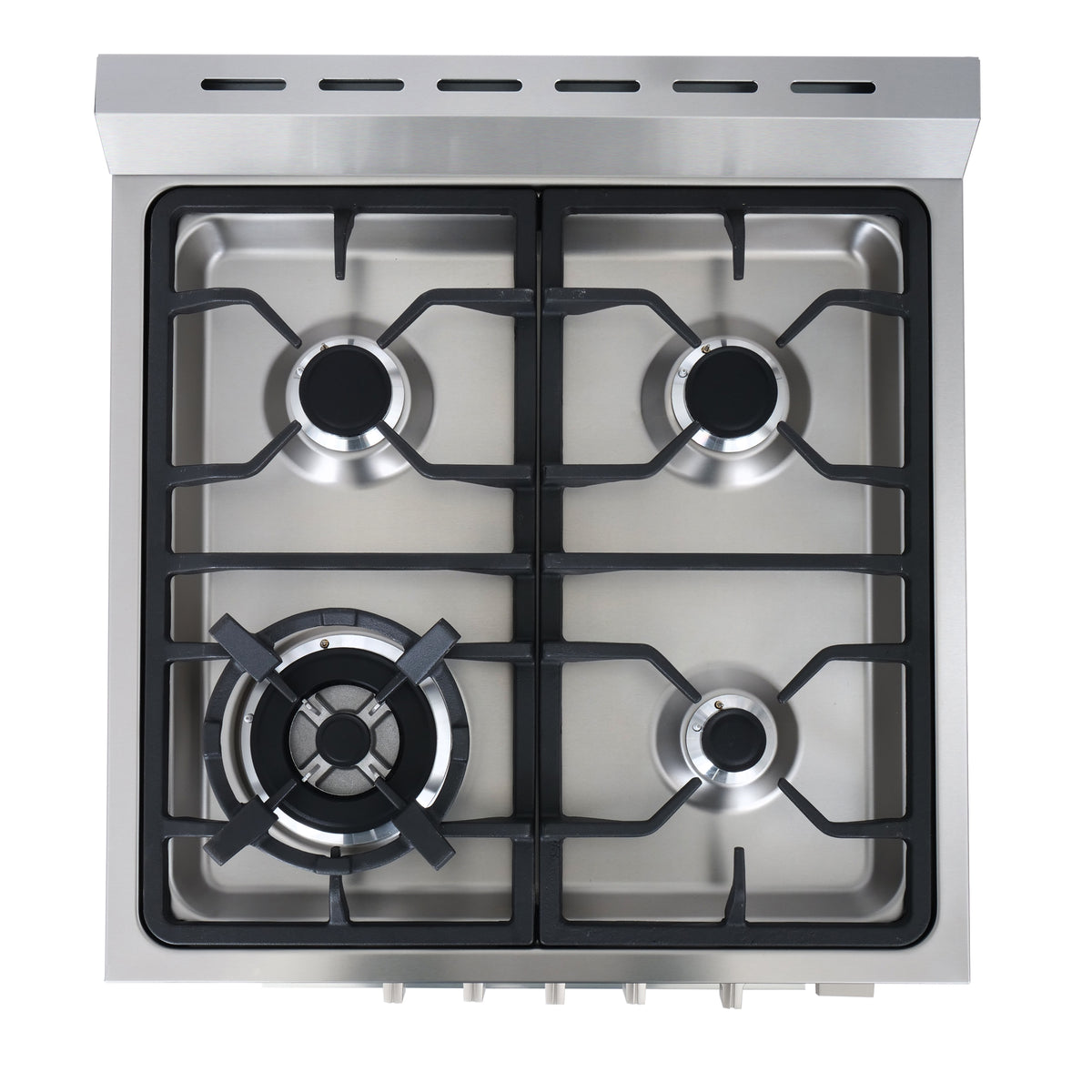 Cosmo 24 in. 2.73 cu. ft. Single Oven Gas Range with 4 Burner Cooktop and Heavy Duty Cast Iron Grates in Stainless Steel