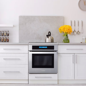 Cosmo 24 in. 2.5 cu. ft. Single Electric Wall Oven w/8 Functions and True European Convection in Stainless Steel