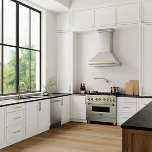 ZLINE - 36" Autograph Edition Stainless Steel Range Hood with Stainless Steel Shell and Champagne Bronze Handle (8654STZ-36-CB)