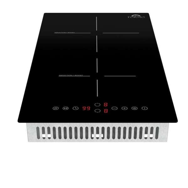FORNO - Parco 12-Inch Induction Cooktop, 2 Zones, 3600W, Touch Control, 9 Power Levels &amp; Booster Function