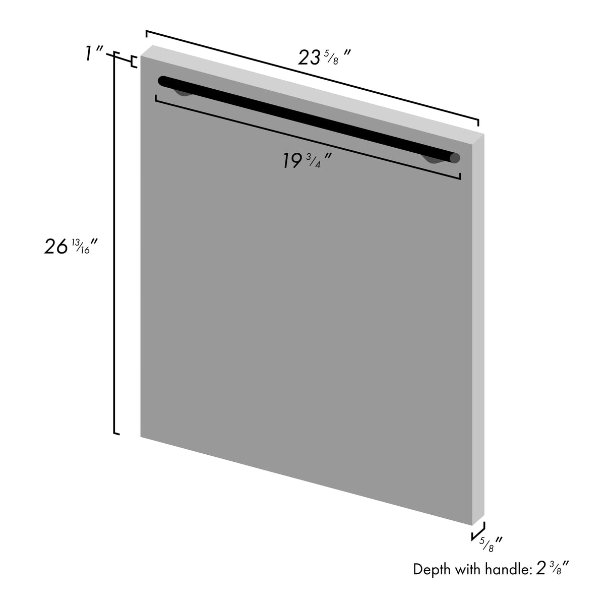 ZLINE 24 in. Unfinished Top Control Dishwasher with Stainless Steel Tub and Modern Style Handle, 52dBa