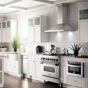ZLINE 36" 4.6 cu. ft. Dual Fuel Range with Gas Stove and Electric Oven in Stainless Steel with Brass Burners (RA-BR-36)
