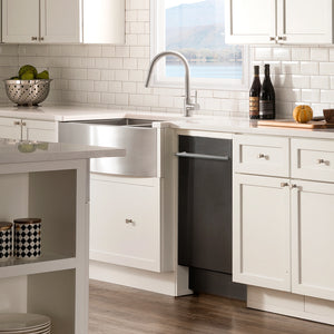 ZLINE 18 in. Compact Black Matte Top Control Dishwasher with Stainless Steel Tub and Modern Style Handle, 52dBa
