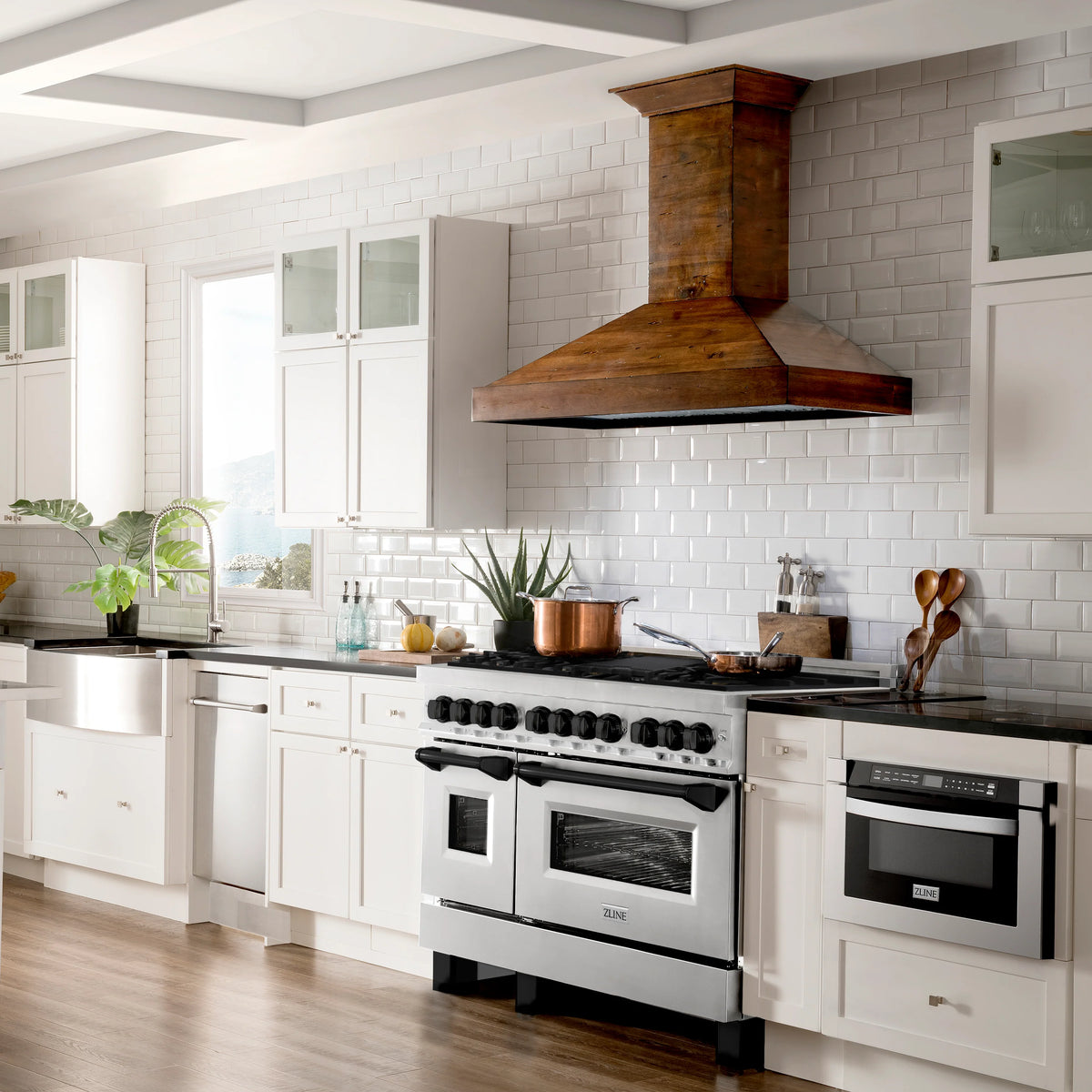 ZLINE - Autograph Edition 48&quot; 6.0 cu. ft. Dual Fuel Range with Gas Stove and Electric Oven in Stainless Steel with Accents (RAZ-48)