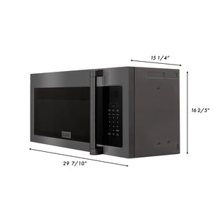 ZLINE 30" Recirculating Over the Range Convection Microwave Oven, Traditional Handle, Charcoal Filters in Black Stainless Steel