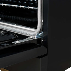 FORNO - Antico 36-inch Dual Fuel Range, Black and Antique Brass, 6 Burners, 4.5 cu.ft. Convection Oven