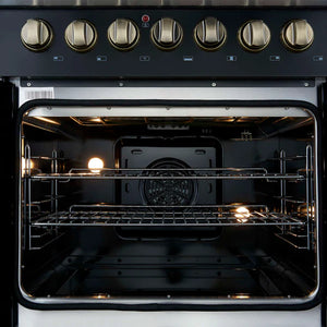 FORNO - Galiano 30-inch Freestanding French Door Dual Fuel Range Black