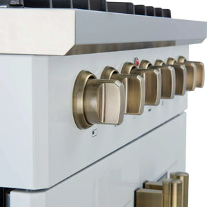 FORNO - Galiano 30-inch Freestanding French Door Dual Fuel Range White