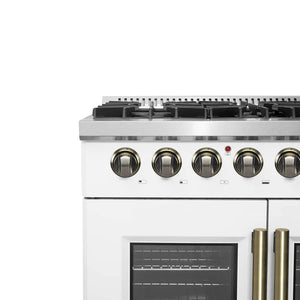FORNO - Galiano 36-inch Freestanding French Door Dual Fuel Range White